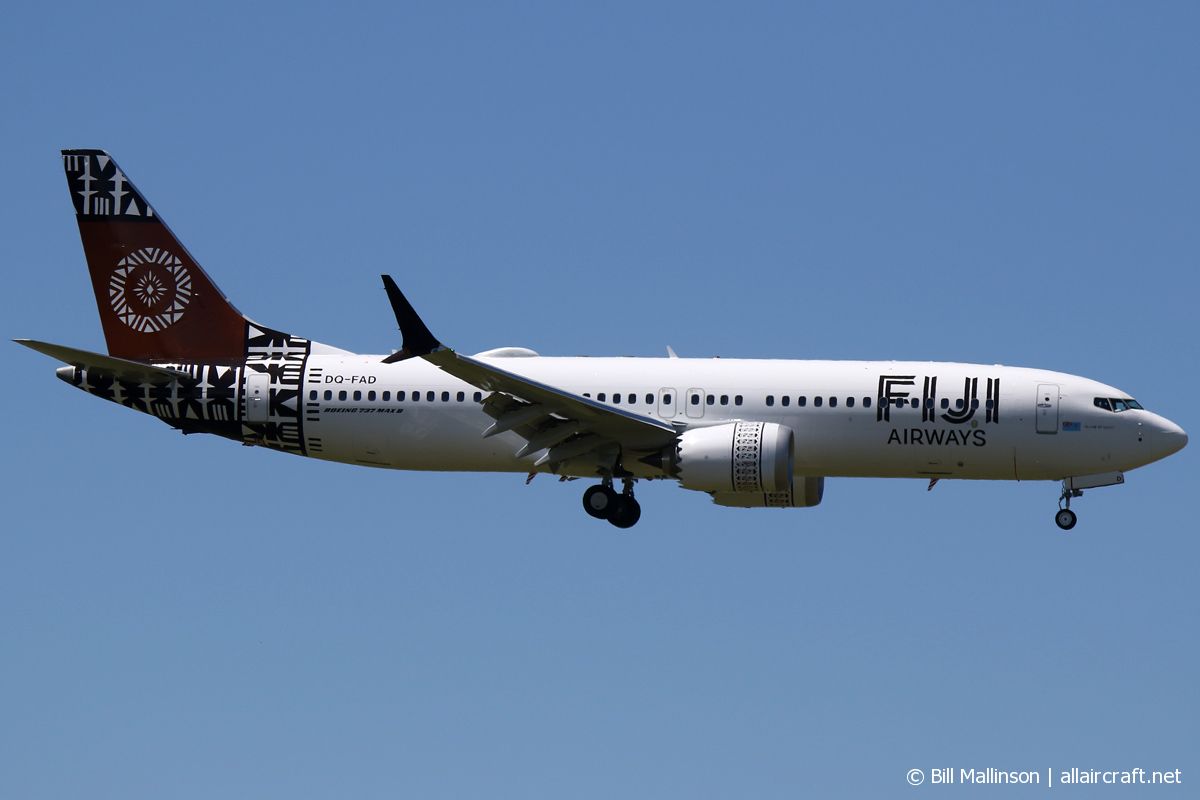 DQ-FAD · Boeing 737-8 MAX · (CHC / NZCH)