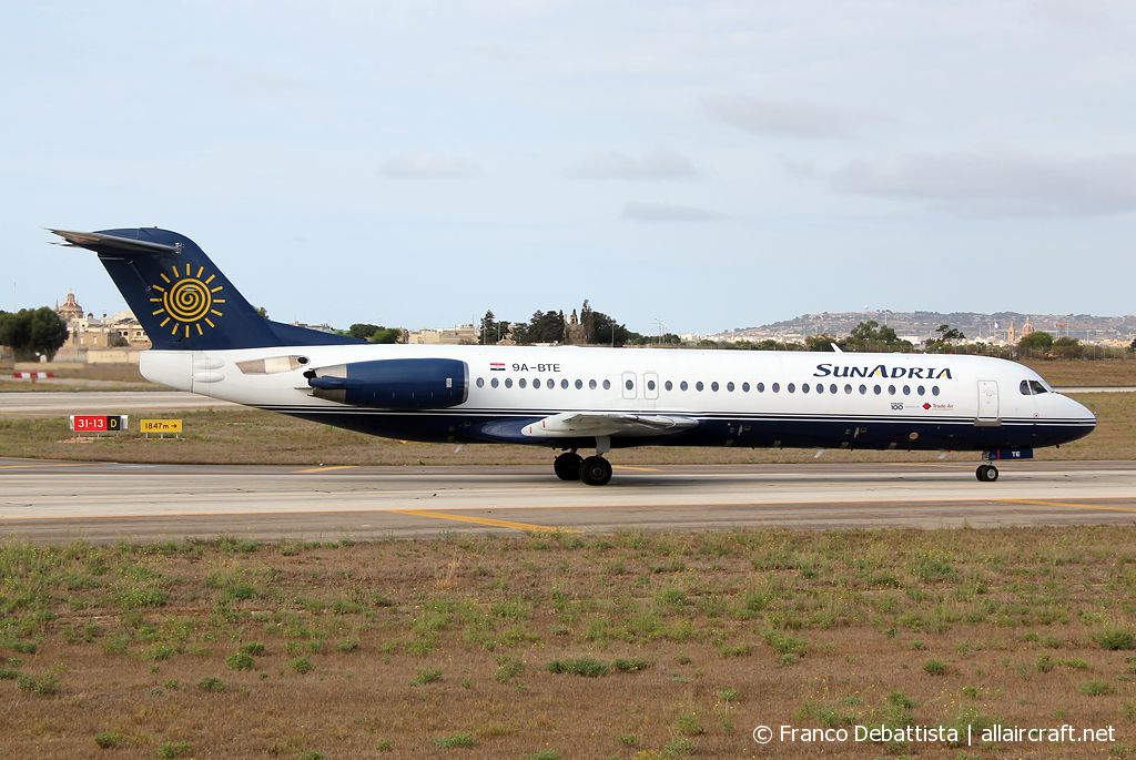 9A-BTE · Fokker 100 · (MLA / LMML)