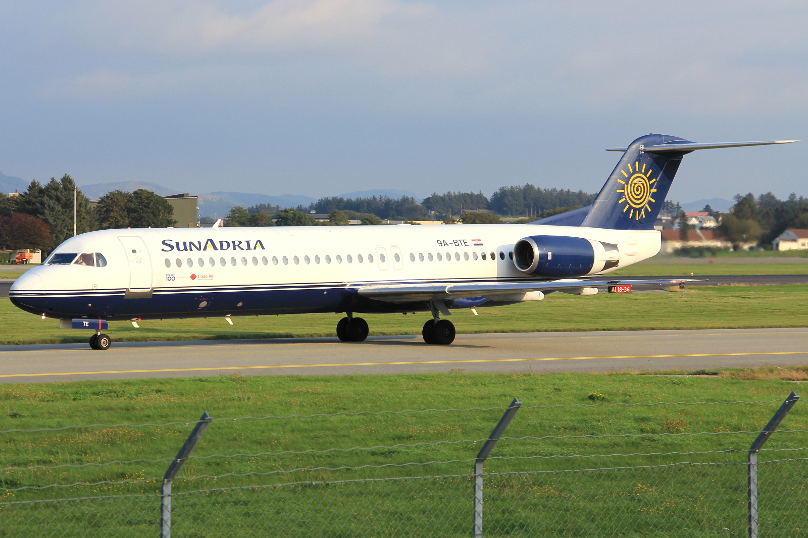 9A-BTE · Fokker 100 · (SVG / ENZV)