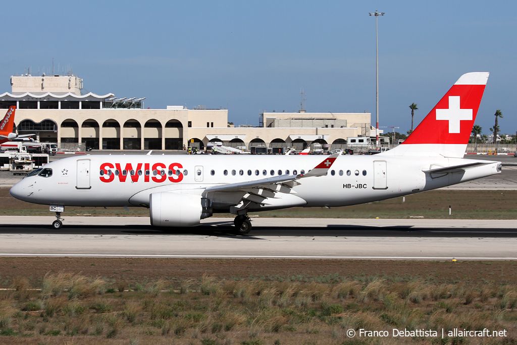 HB-JBC · Bombardier CSeries CS100 · (MLA / LMML)