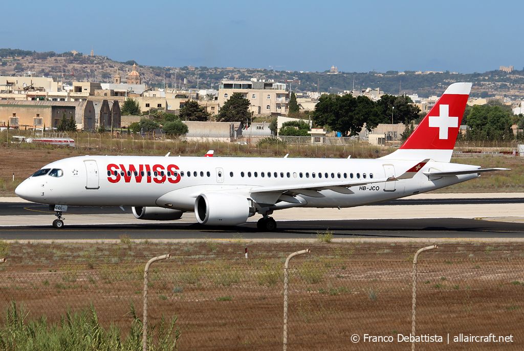 HB-JCO · Bombardier CSeries CS300 · (MLA / LMML)