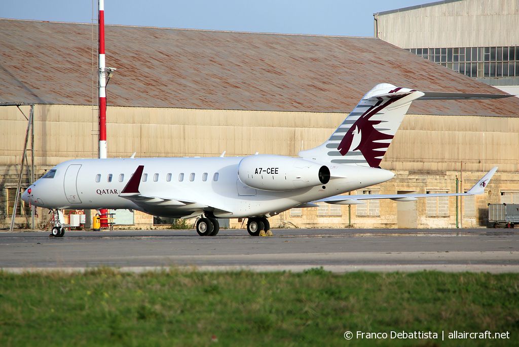 A7-CEE · Bombardier BD-700-1A11 Global 5000 · (MLA / LMML)