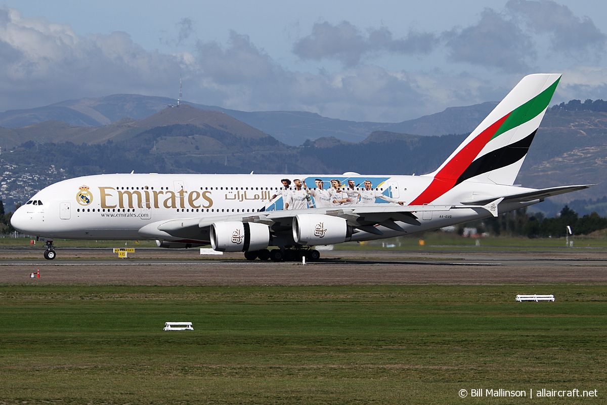 A6-EUG · Airbus A380-861 · (CHC / NZCH)