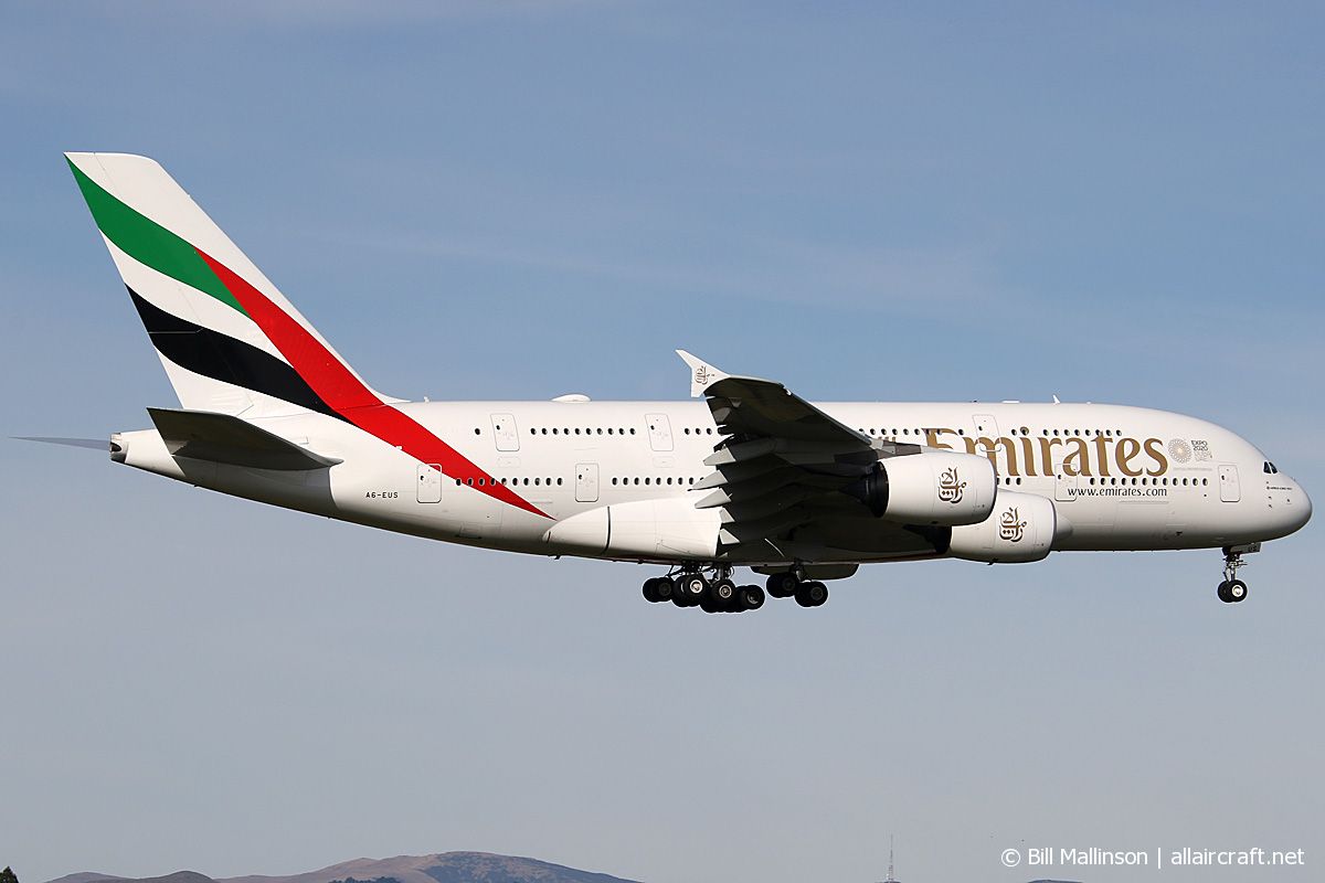 A6-EUS · Airbus A380-842 · (CHC / NZCH)