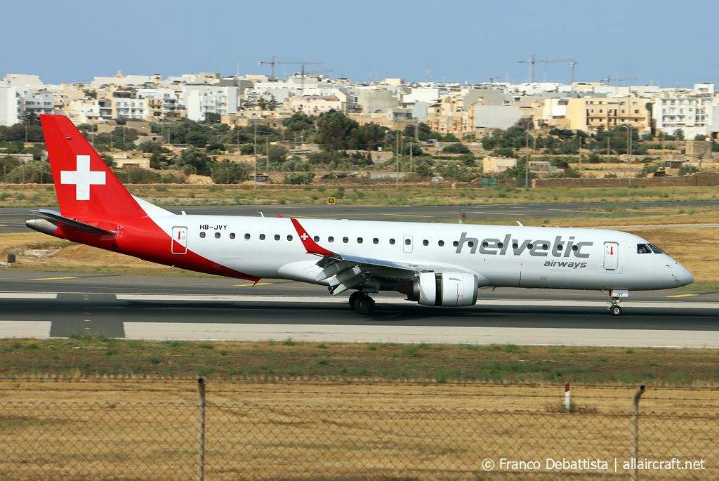 HB-JVY · Embraer 190-100LR · (MLA / LMML)