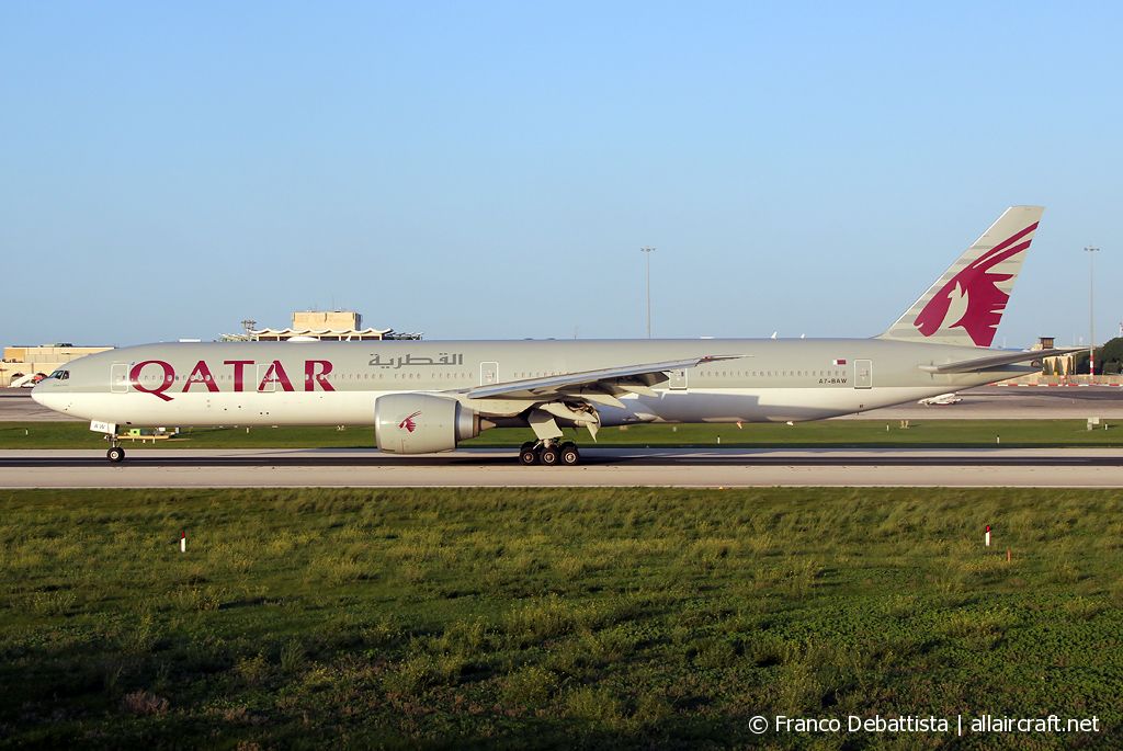A7-BAW · Boeing 777-3DZ(ER) · (MLA / LMML)