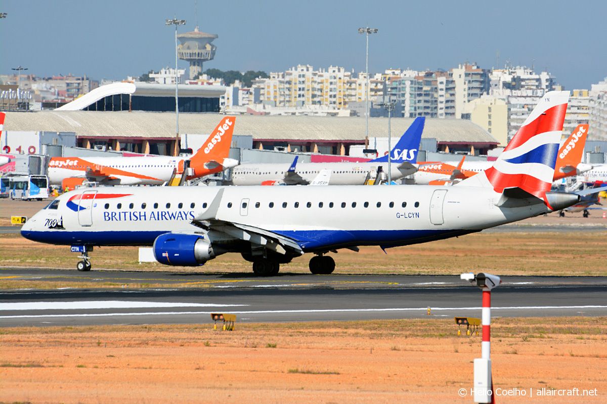 G-LCYN · Embraer 190-100SR · (FAO / LPFR)