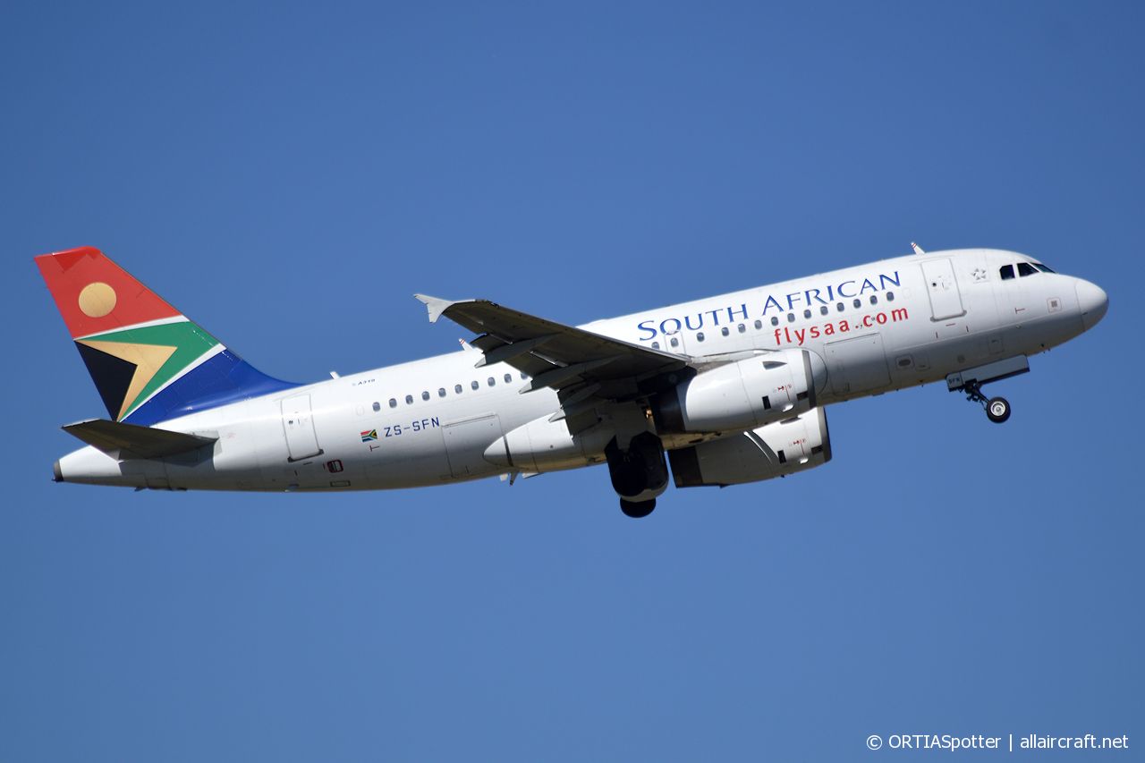 ZS-SFN · Airbus A319-131 · (JNB / FAOR)