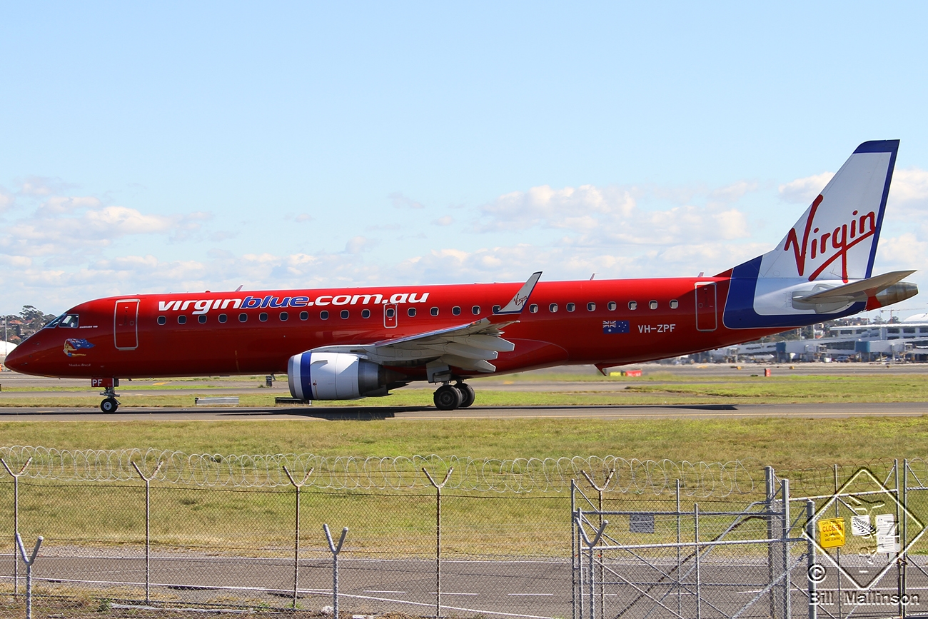 VH-ZPF · Embraer 190-100IGW · (SYD / YSSY)