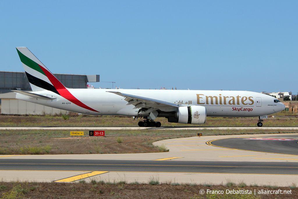 A6-EFK · Boeing 777-F1H · (MLA / LMML)